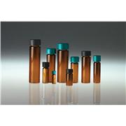 Amber Borosilicate Sample Vials with Green PP Hole Cap & PTFE/Silicone Septa