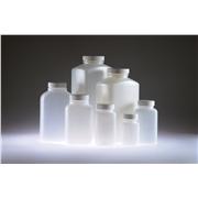 Natural HDPE Wide Mouth Oblong Bottle with White Polypropylene Unlined Caps