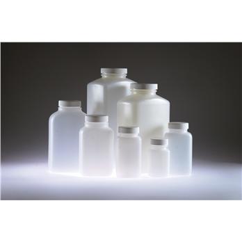 Natural HDPE Wide Mouth Oblong Bottle with White Polypropylene Unlined Caps