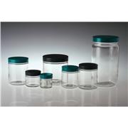 Clear Straight Sided Rounds with White PP SturdeeSeal® PE Foam Caps