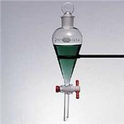 Separatory Funnels, Squibb, Pear-Shaped, Standard Taper Stopper, with Totally Autoclavable PTFE Stopcock Plug, Plastic Safety Coated