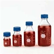 GL 45 Storage/Media Bottles, Plastic Safety Coated with Blue Polypropylene Cap