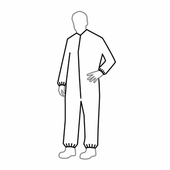 Tyvek® IsoClean™ Coveralls, Zipper Front, Elastic Wrists/Ankles