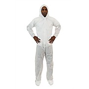 White SMS Coverall with Attached Hood & Boot
