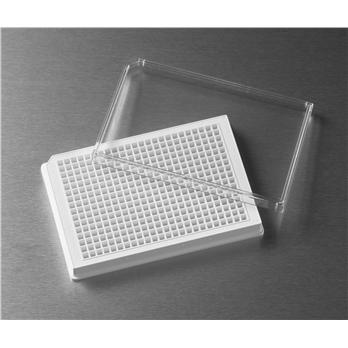 Corning® 384 Well Low Flange White Flat Bottom Polystyrene TC-Treated Microplates, 10 per Bag, with Lid, Sterile
