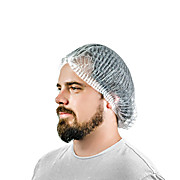 White SMS Pleatted Bouffant Cap