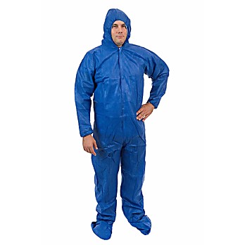 Blue SMS Coverall with Attached Hood & Boot