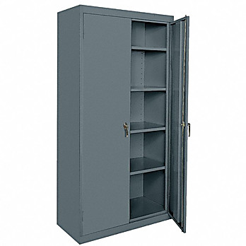 Sandusky Lee 46"W x 24"D x 78"H Locking 5-Shelf Steel Storage Cabinet with Swing Handle, Charcoal