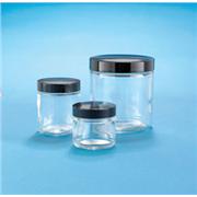 Fisherbrand Amber Wide Mouth Straight Sided Glass Jars with White  Polypropylene Caps