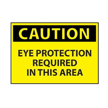 Eye Protection Required Area Caution Sign