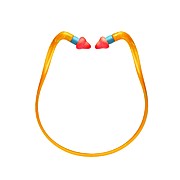 Banded Earplugs, Polyurethane, Orange, Corded