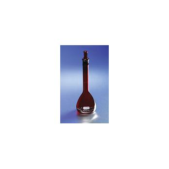 PYREX Low Actinic Class A Certified and Serialized Volumetric Flasks, with Glass Standard Taper Stopper