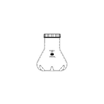 PYREX® 2800mL Fernbach-Style Culture Flask with Baffles and Phenolic Screw Cap