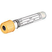 VACUETTE® TUBE 3.5 ml CAT Serum Separator Clot Activator 13x75 gold cap-gold ring, black label, non-ridged, USA