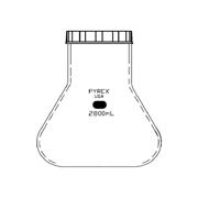 PYREX® 2800mL Fernbach-Style Culture Flask with Phenolic Screw Cap