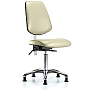 Class 100 Vinyl Clean Room Chair - Medium Bench Height with Medium Back, Seat Tilt, & Stationary Glides