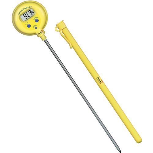 Traceable Waterproof Remote Probe Thermometer with Calibration, ±1°C  accuracy (-20 to 100°C); 1 Stainless Steel Probe