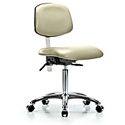 Class 100 Vinyl Clean Room Chair - Medium Bench Height with Casters