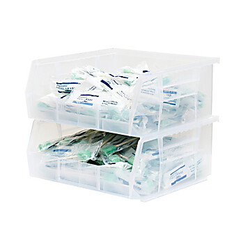 Clear Bin Boxes, InterMetro, 23"L x 11"W x 7"H, For use on wire shelving units for storage, 1/EA