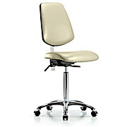 Class 100 Vinyl Clean Room Chair - Medium Bench Height with Medium Back & Casters