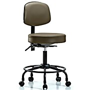 Vinyl Stool with Back - Marine Blue Supernova Vinyl