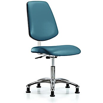 Class 10 Clean Room Vinyl Chair Chrome - Marine Blue Supernova Vinyl