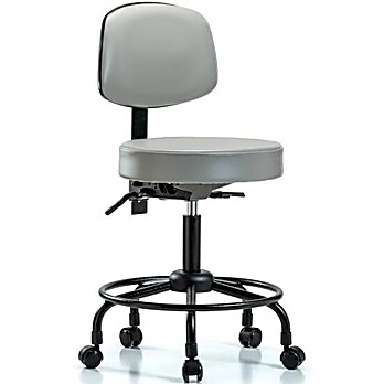 Vinyl Stool with Back - Sterling Supernova Vinyl