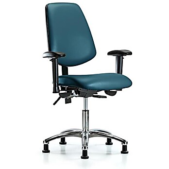 Vinyl Chair Chrome - Marine Blue Supernova Vinyl