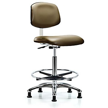 Class 10 Clean Room Vinyl Chair Chrome - Taupe Supernova Vinyl