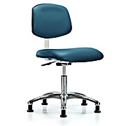 Class 10 Clean Room Vinyl Chair Chrome - Marine Blue Supernova Vinyl