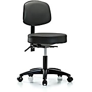 Vinyl Stool with Back - Carbon Supernova Vinyl