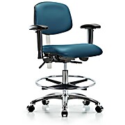 Class 100 Vinyl Clean Room Chair - Marine Blue Supernova Vinyl