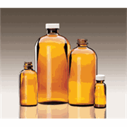 Amber Boston Round Glass Bottles