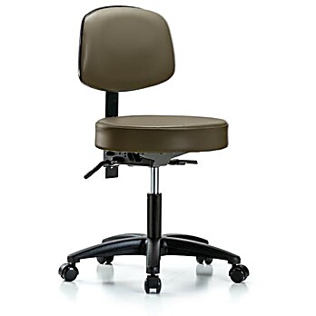 Vinyl Stool with Back - Marine Blue Supernova Vinyl