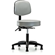 Vinyl Stool with Back - Sterling Supernova Vinyl