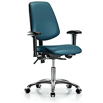 Vinyl Chair Chrome - Marine Blue Supernova Vinyl