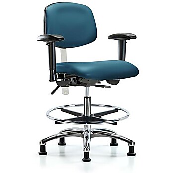 Class 100 Vinyl Clean Room Chair - Marine Blue Supernova Vinyl