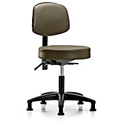 Vinyl Stool with Back - Marine Blue Supernova Vinyl