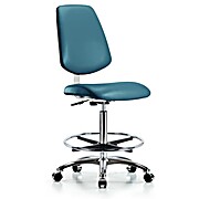 Class 10 Clean Room Vinyl Chair Chrome - Marine Blue Supernova Vinyl