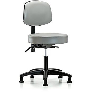Vinyl Stool with Back - Sterling Supernova Vinyl