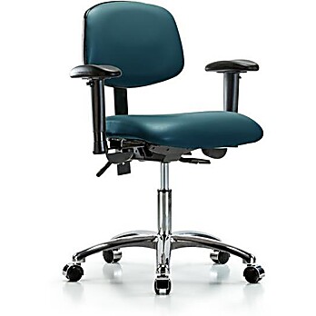 Vinyl Chair Chrome - Marine Blue Supernova Vinyl