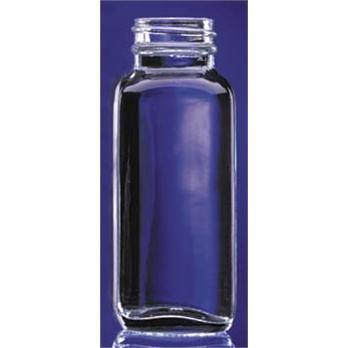 Clear French Square Glass Bottles With Black Phenolic Cap with Rubber Liner