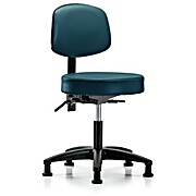 Vinyl Stool with Back - Marine Blue Supernova Vinyl