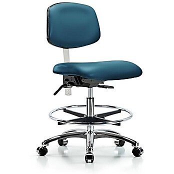 Class 100 Vinyl Clean Room Chair - Marine Blue Supernova Vinyl