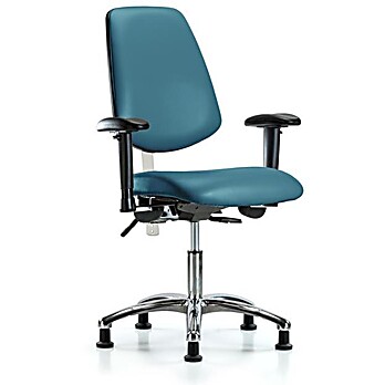 Class 100 Vinyl Clean Room Chair - Marine Blue Supernova Vinyl