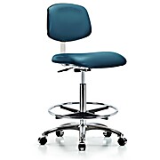 Class 10 Clean Room Vinyl Chair Chrome - Marine Blue Supernova Vinyl