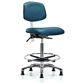 Class 100 Vinyl Clean Room Chair - Marine Blue Supernova Vinyl