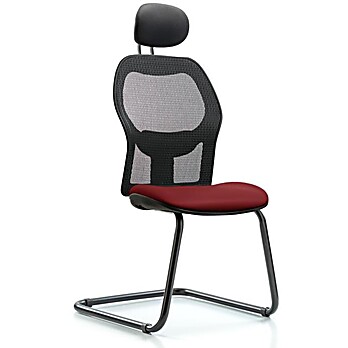 Executive Windrowe Mesh Back Guest Chair with Borscht Supernova Seat & Head Rest