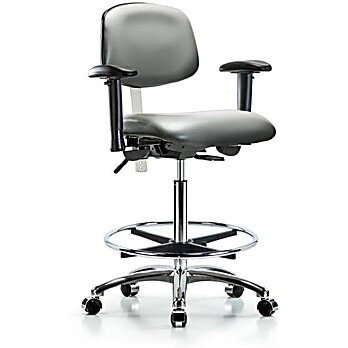 Class 100 Vinyl Clean Room Chair - Sterling Supernova Vinyl