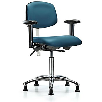 Class 100 Vinyl Clean Room Chair - Marine Blue Supernova Vinyl